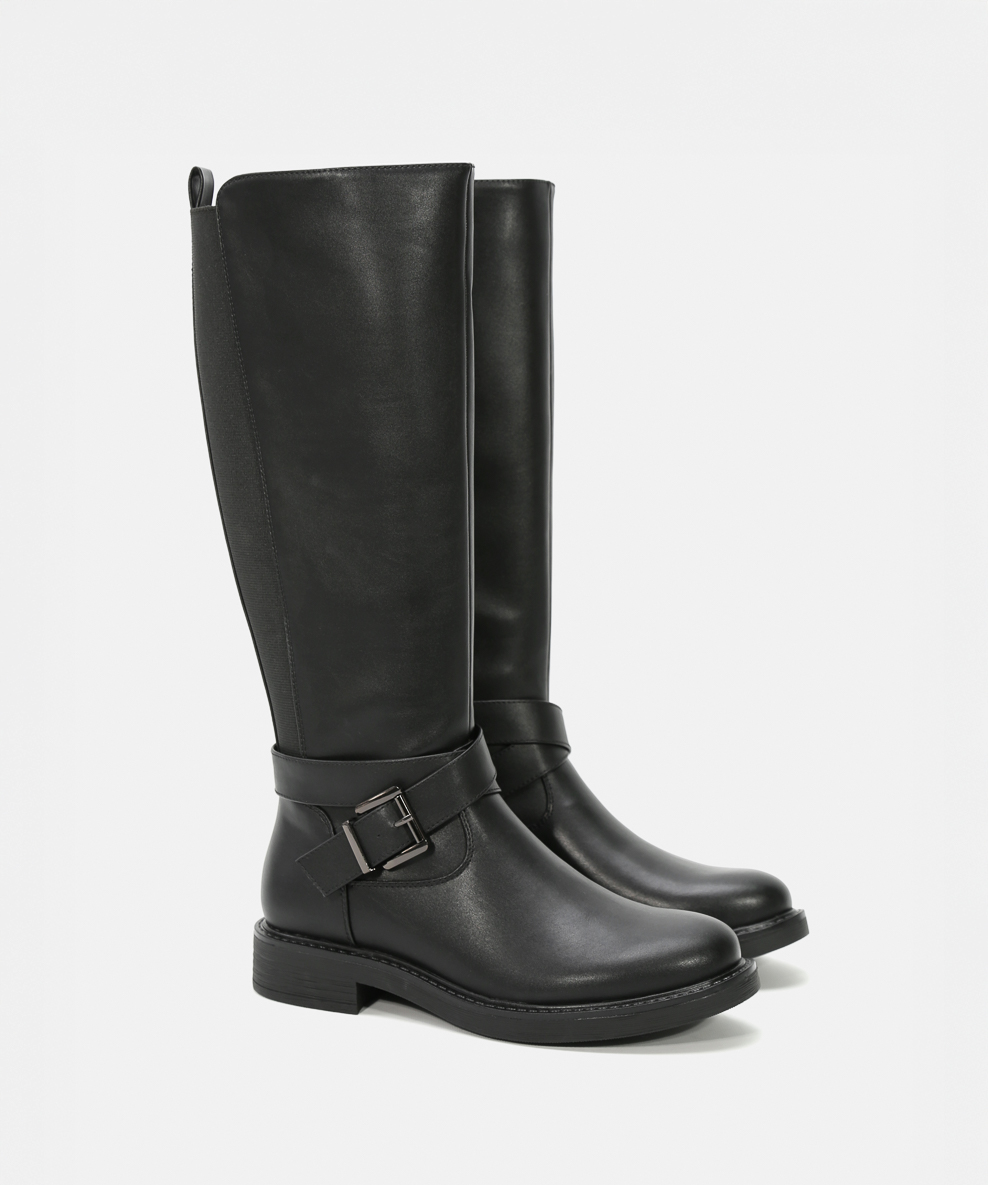 Botas planas hebilla image number null